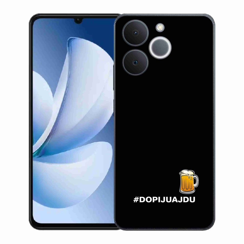 Gél borító mmCase a Realme Note 70T-hez - sör motívum 1 fekete háttér