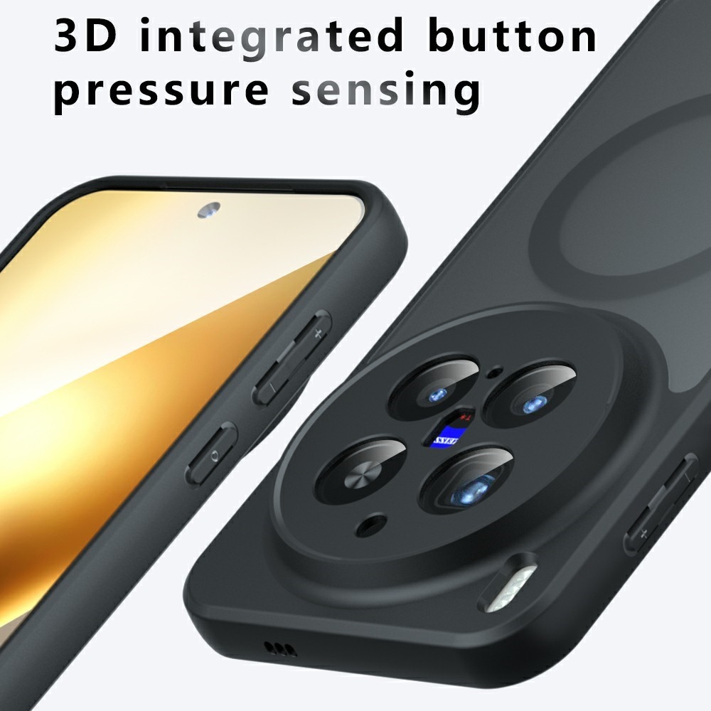 Bőr zselés tok szilárd hátlappal és MagSafe támogatással a Vivo X300 Pro 5G készülékhez - fekete