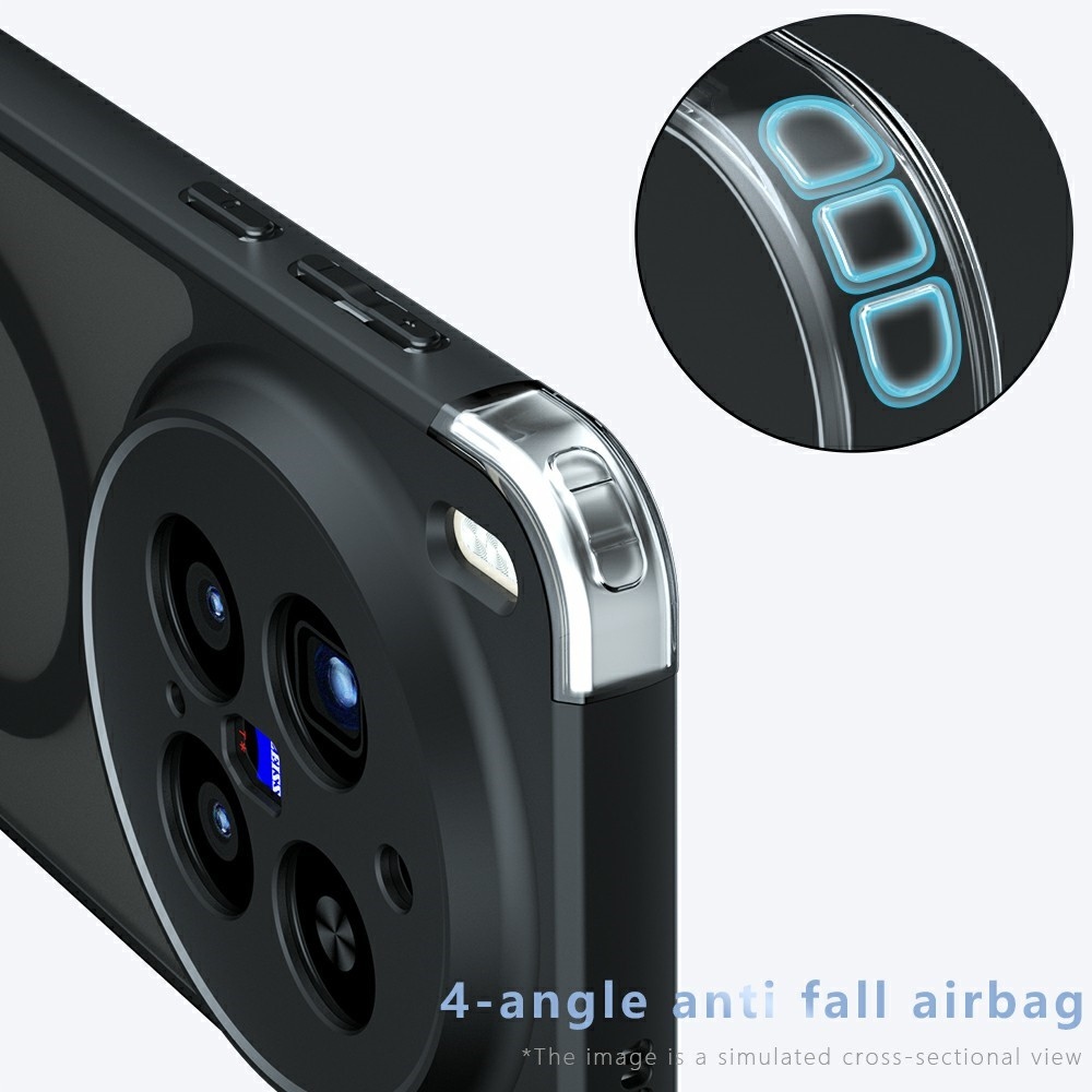 Bőr zselés tok szilárd hátlappal és MagSafe támogatással a Vivo X300 Pro 5G készülékhez - fekete