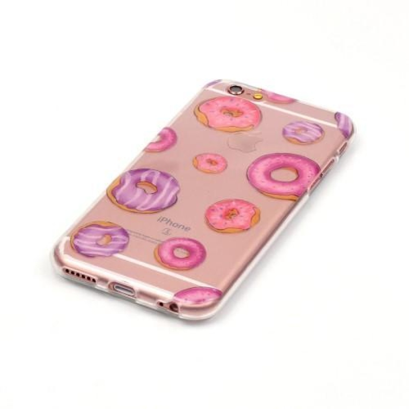 Átlátszó bőrzselé tok iPhone 6 Plus és iPhone 6s Plus készülékhez - fánkok