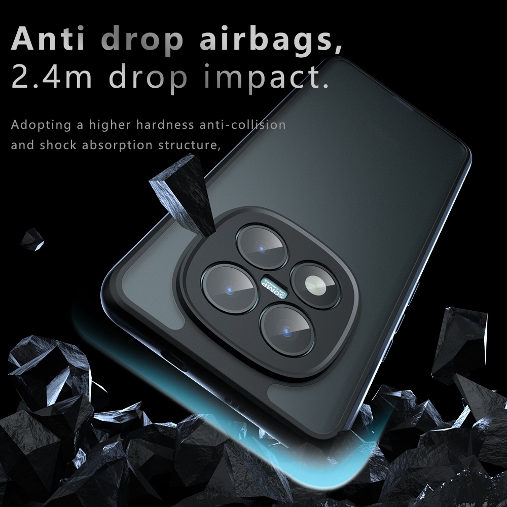 Skiny matt zselés tok Xiaomi Redmi Note 15 Pro+ 5G - fekete