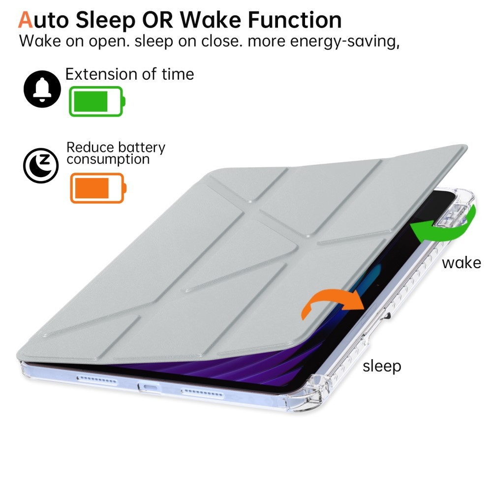 Origami intelligens pozicionáló tok Xiaomi Pad 7/7 Pro táblagéphez - szürke