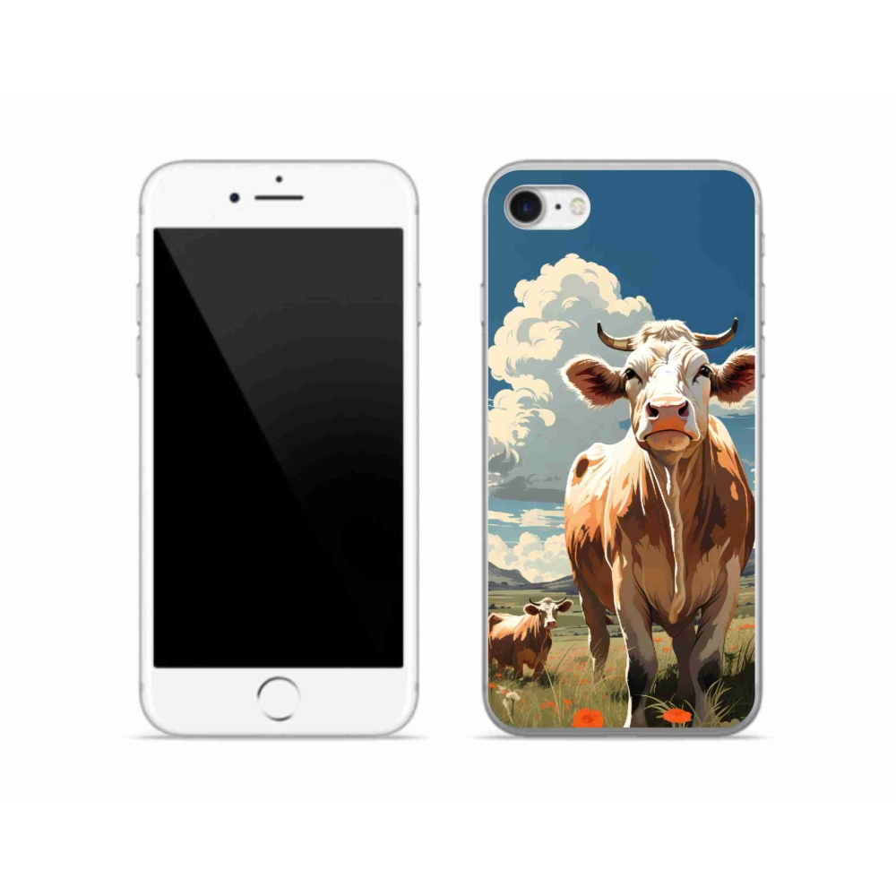 Zselés borítás mmCase iPhone SE (2020) - tehenek a réten
