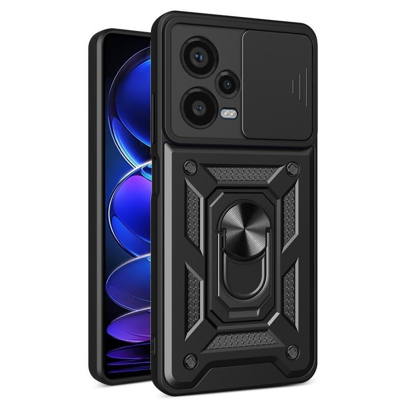 Csúsztatható tartós hibrid borítás Xiaomi Redmi Note 12 Pro+ 5G-hez - fekete