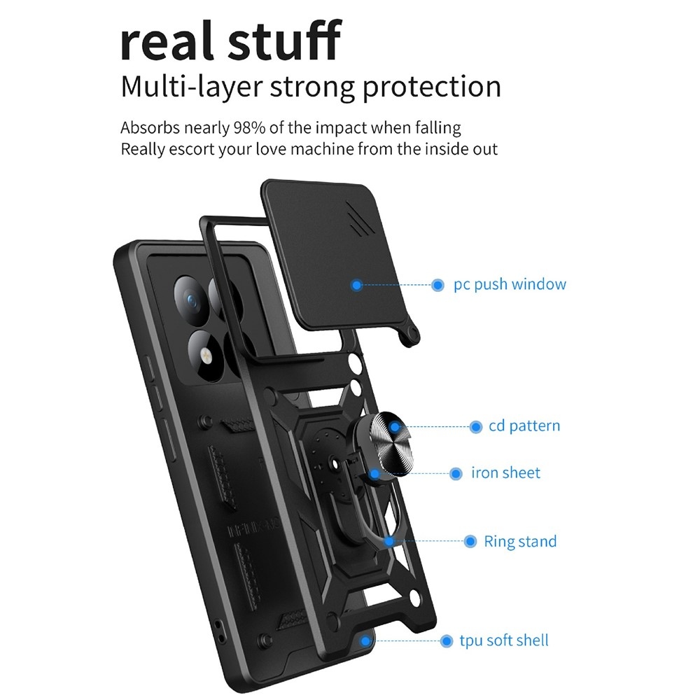 Tartós csúszásbiztos borító Xiaomi Redmi Note 15 Pro+ 5G - fekete