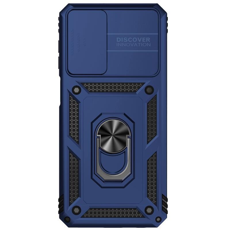 Csúsztatható, tartós hibrid borítás ujjbeggyel a Samsung Galaxy A23 4G/5G készülékre - kék