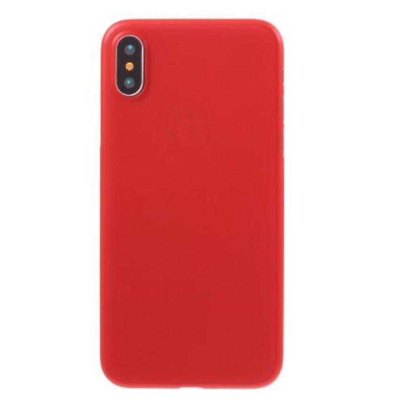 Vékony műanyag tok iPhone X készülékhez - piros