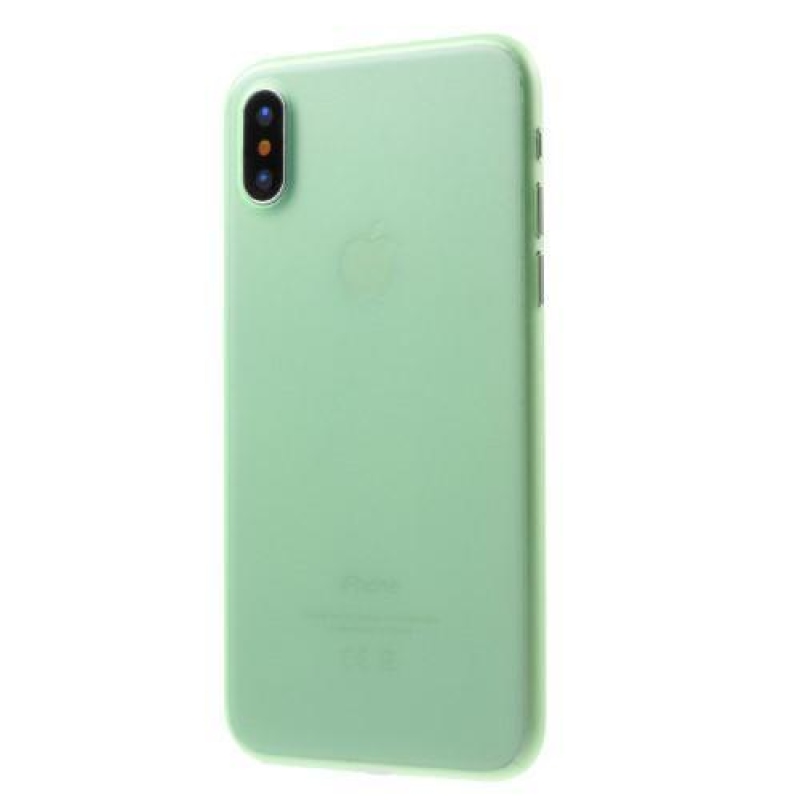 Vékony műanyag tok iPhone X készülékhez - zöld