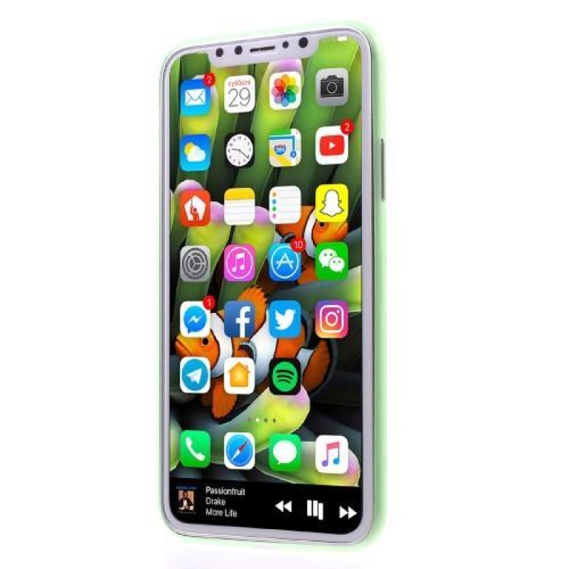 Vékony műanyag tok iPhone X készülékhez - zöld