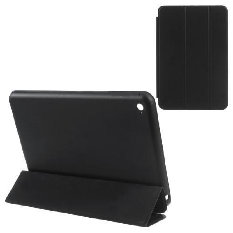 Vékony, állítható tok PU bőr patenttal iPad mini 4 készülékhez - fekete