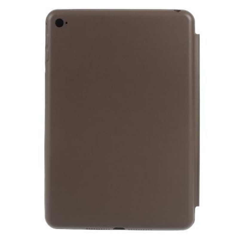 Vékony, állítható tok PU bőr patenttal iPad mini 4 készülékhez - kávé