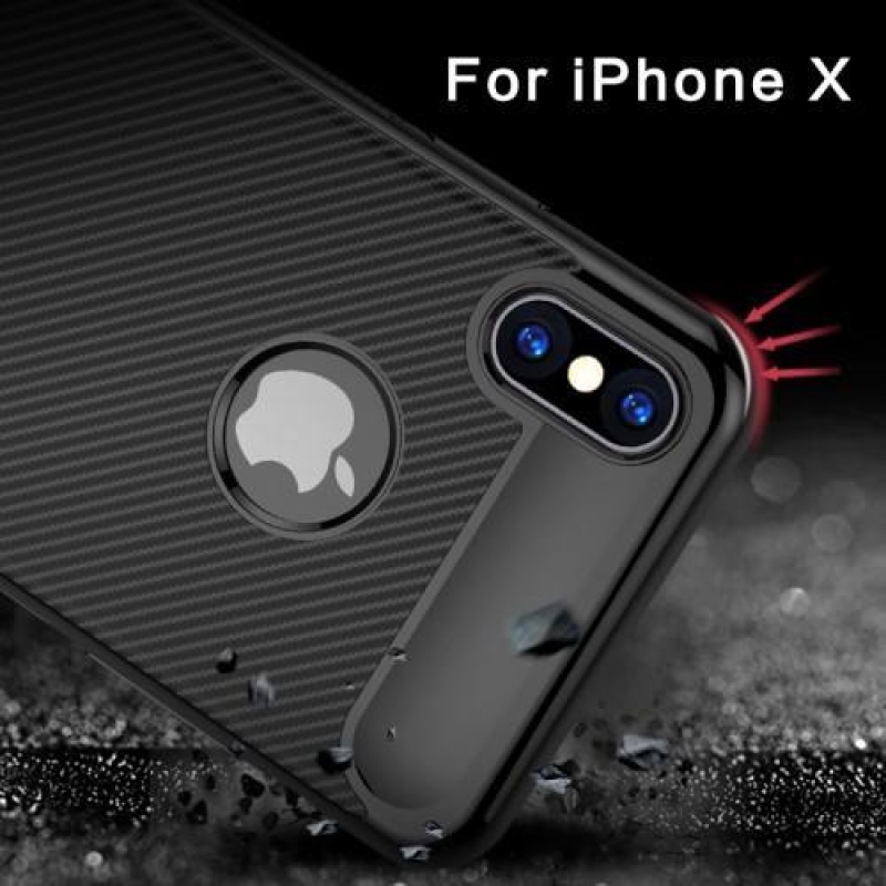 Vékony, texturált zselés tok iPhone X készülékhez - kék