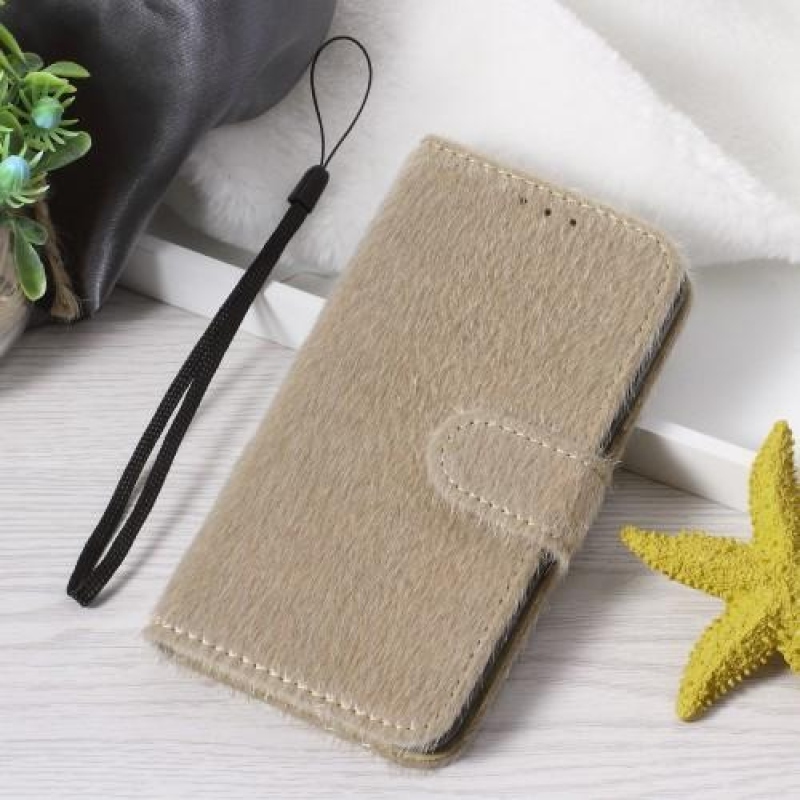Slot PU bőr pénztárca tok iPhone X készülékhez - khaki színű