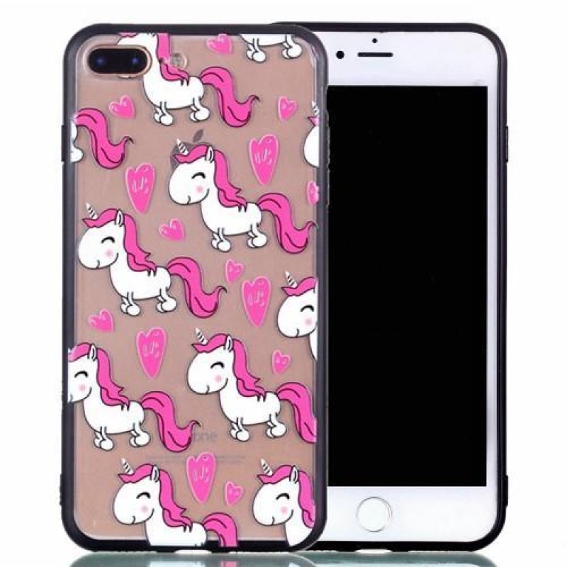 Lassú gél hibrid tok iPhone 7 Plus és iPhone 8 Plus készülékhez - egyszarvúak