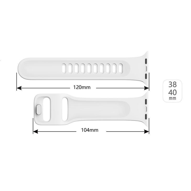 Intelligens szilikon szíj Apple Watch 5/4 40mm, 3/2/1 38mm órához - fehér