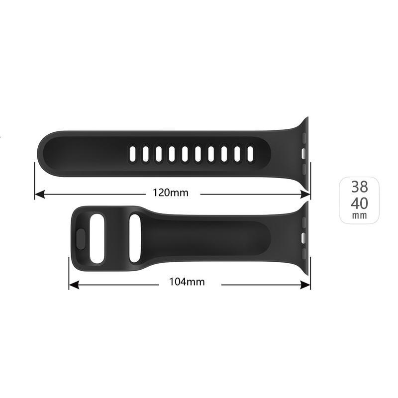Intelligens szilikon szíj Apple Watch 5/4 40mm, 3/2/1 38mm órához - fekete