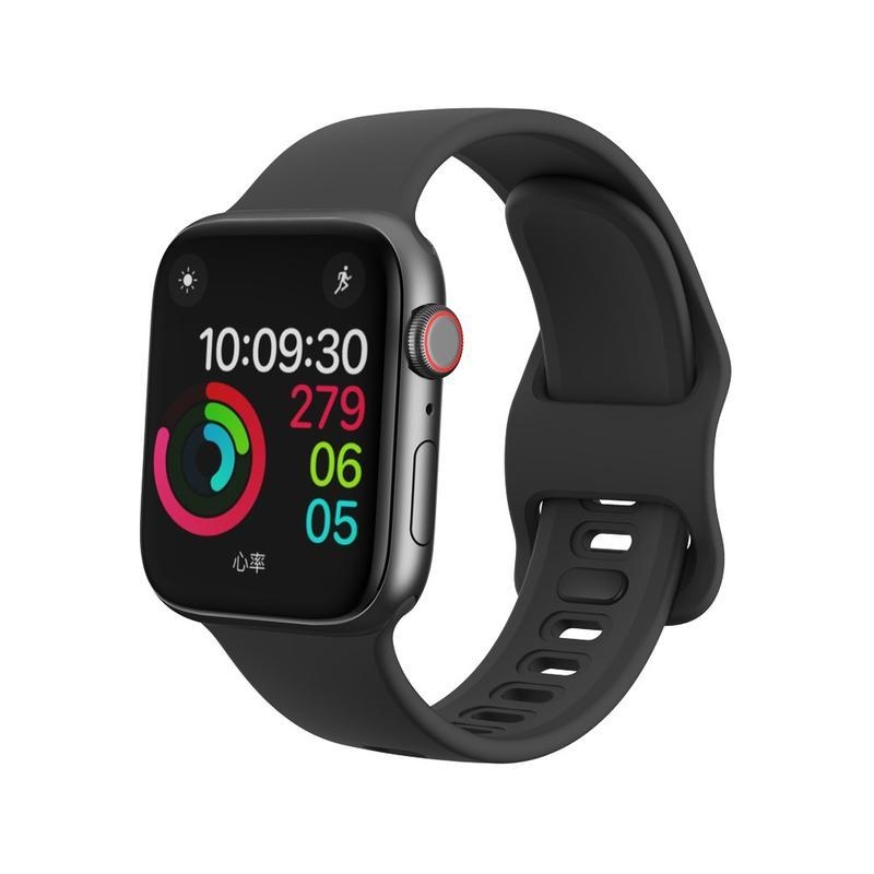Intelligens szilikon szíj Apple Watch 5/4 40mm, 3/2/1 38mm órához - fekete