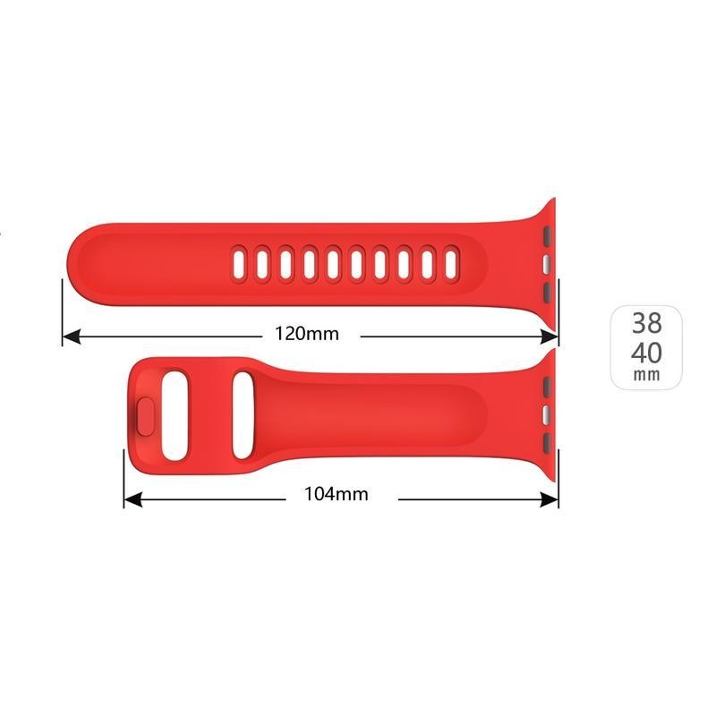 Intelligens szilikon szíj Apple Watch 5/4 40mm, 3/2/1 38mm órához - piros