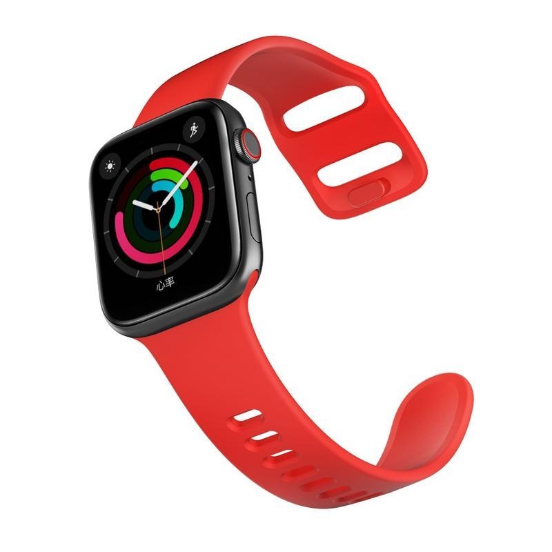 Intelligens szilikon szíj Apple Watch 5/4 40mm, 3/2/1 38mm órához - piros