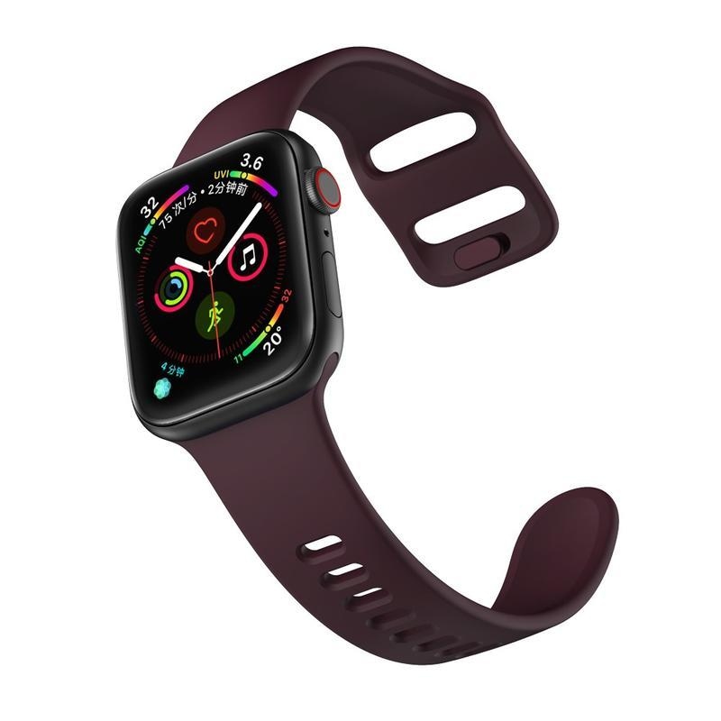 Intelligens szilikon szíj Apple Watch 5/4 40mm, 3/2/1 38mm órához - barna