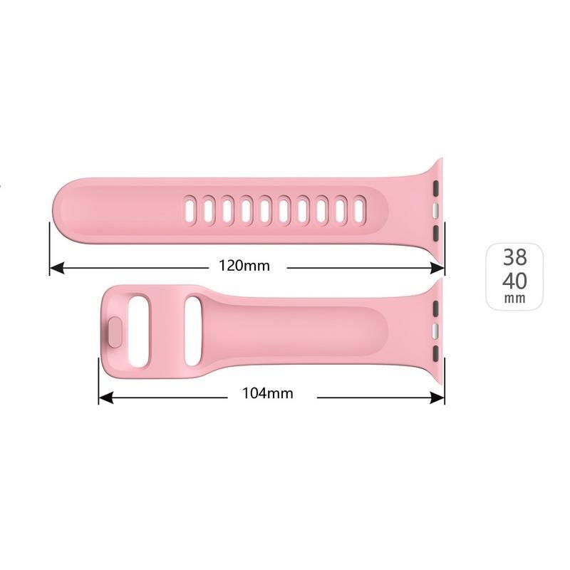 Intelligens szilikon szíj Apple Watch 5/4 40mm, 3/2/1 38mm órához - rózsaszín