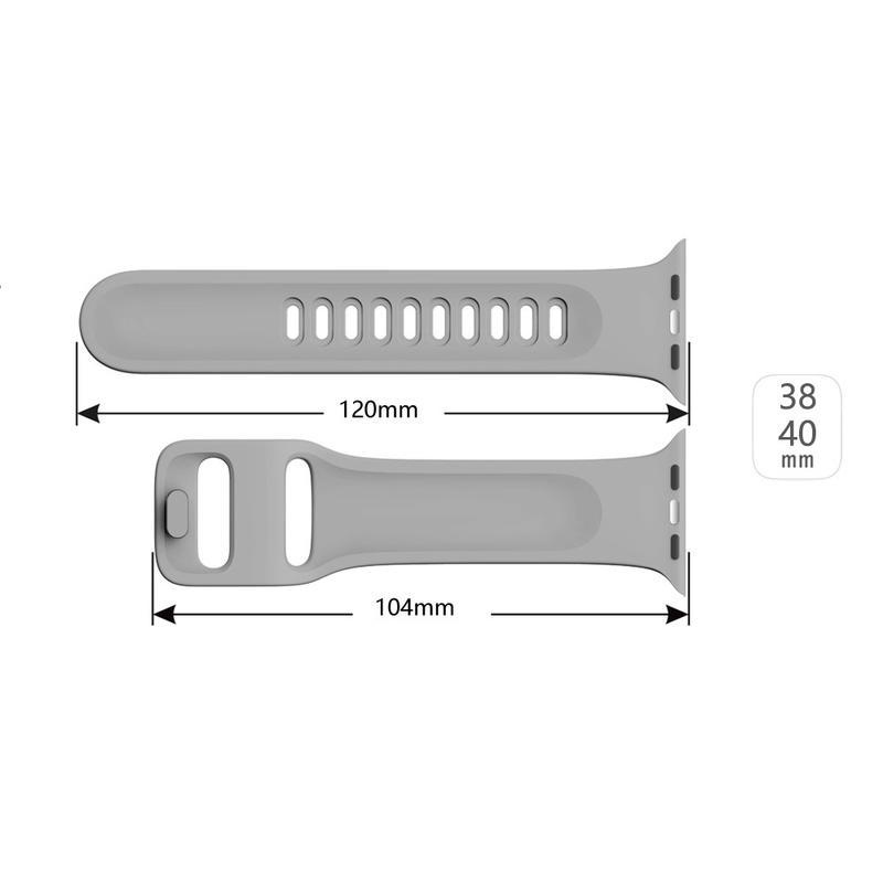 Intelligens szilikon szíj Apple Watch 5/4 40mm, 3/2/1 38mm órához - szürke