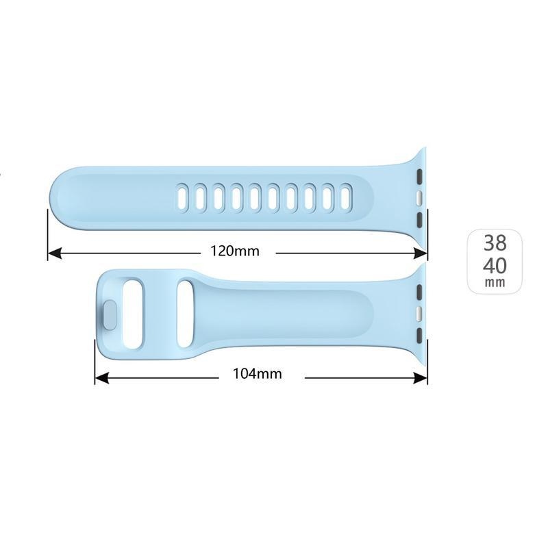 Intelligens szilikon szíj Apple Watch 5/4 40mm, 3/2/1 38mm órához - világoskék színben