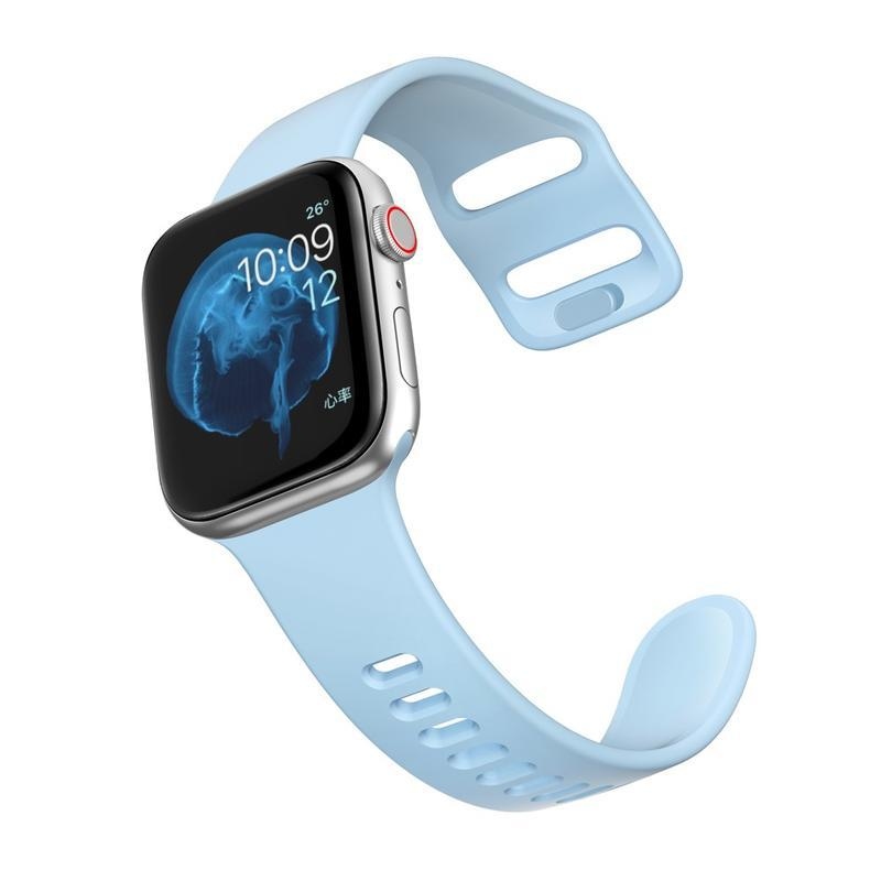 Intelligens szilikon szíj Apple Watch 5/4 40mm, 3/2/1 38mm órához - világoskék színben