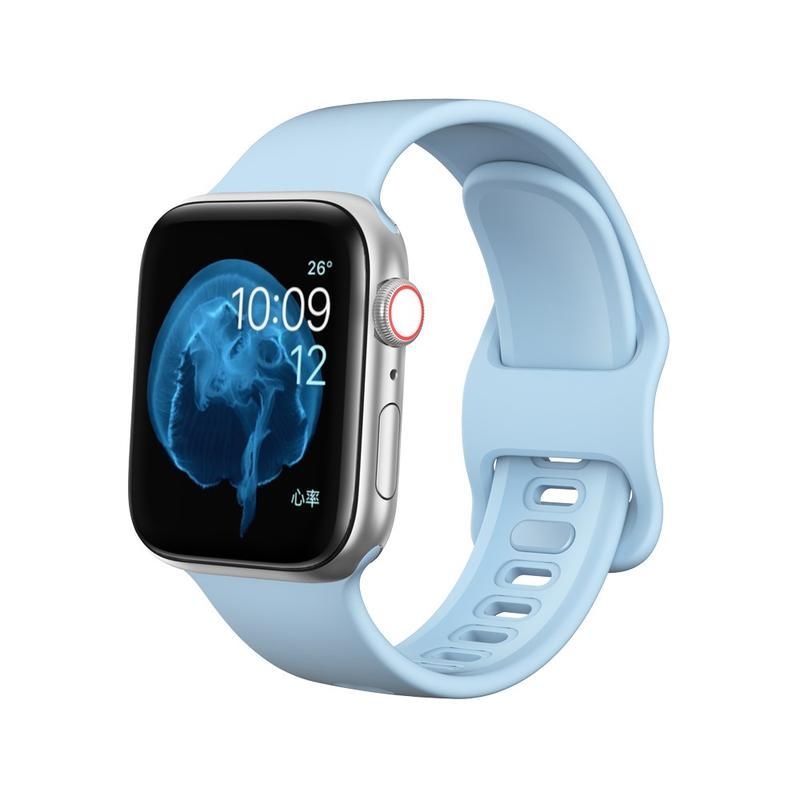 Intelligens szilikon szíj Apple Watch 5/4 40mm, 3/2/1 38mm órához - világoskék színben