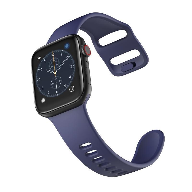 Intelligens szilikon szíj Apple Watch 5/4 40mm, 3/2/1 38mm órához - sötétkék