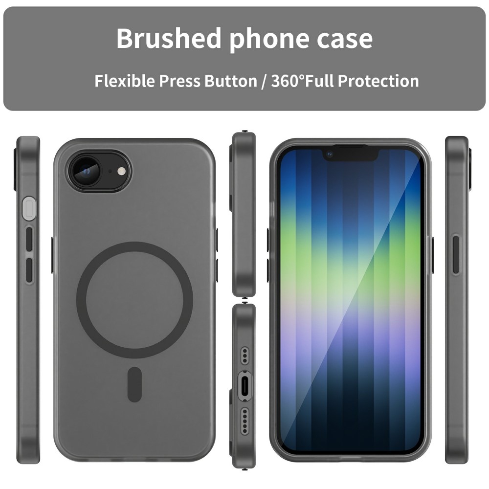 Frost zselés tok MagSafe támogatással iPhone 16e készülékhez - fekete