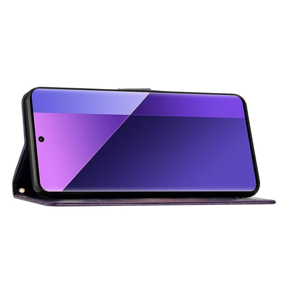 Virágok könyv tok Xiaomi 15 - sötét lila
