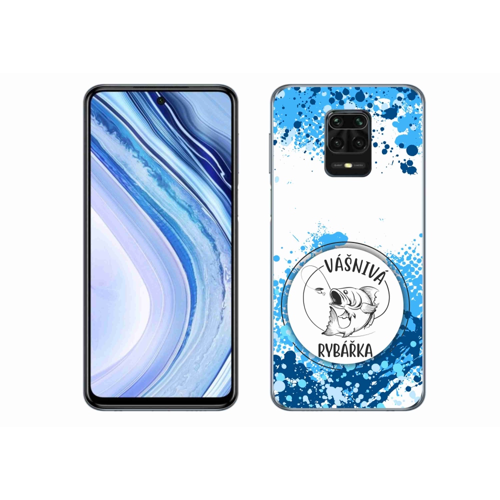 Gél borító mmCase a Xiaomi Redmi Note 9 Pro számára - szenvedélyes halász fehér háttérrel