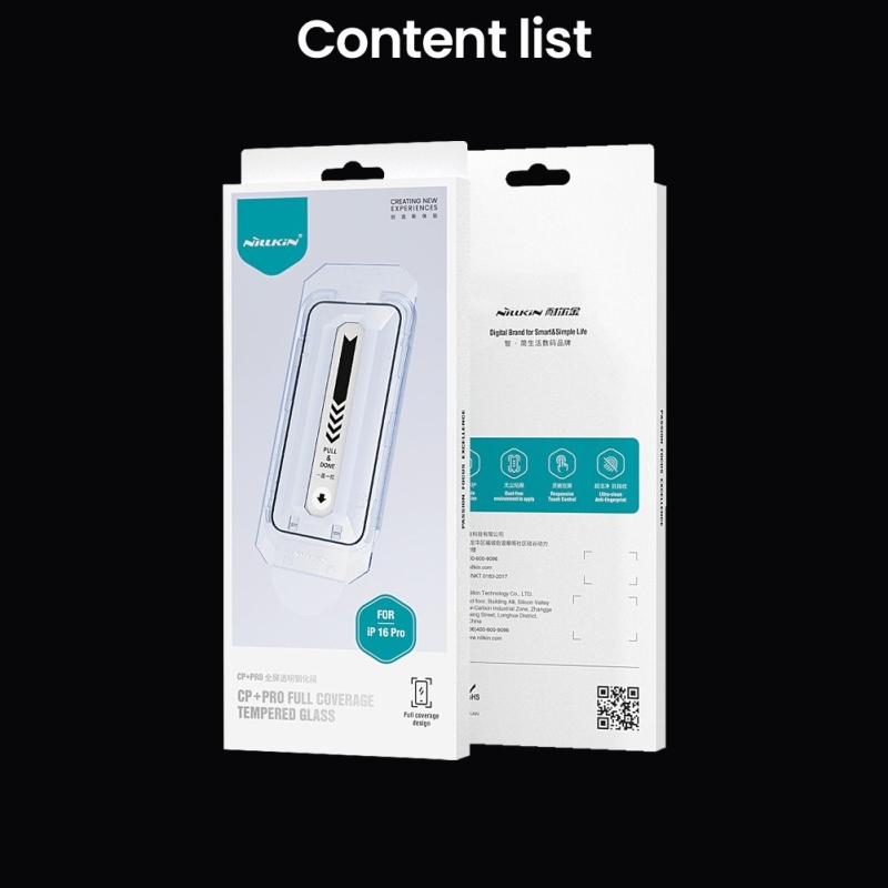 Nillkin edzett üveg 2.5D CP+ PRO fekete Apple iPhone 16 Pro készülékhez (applikátorral)