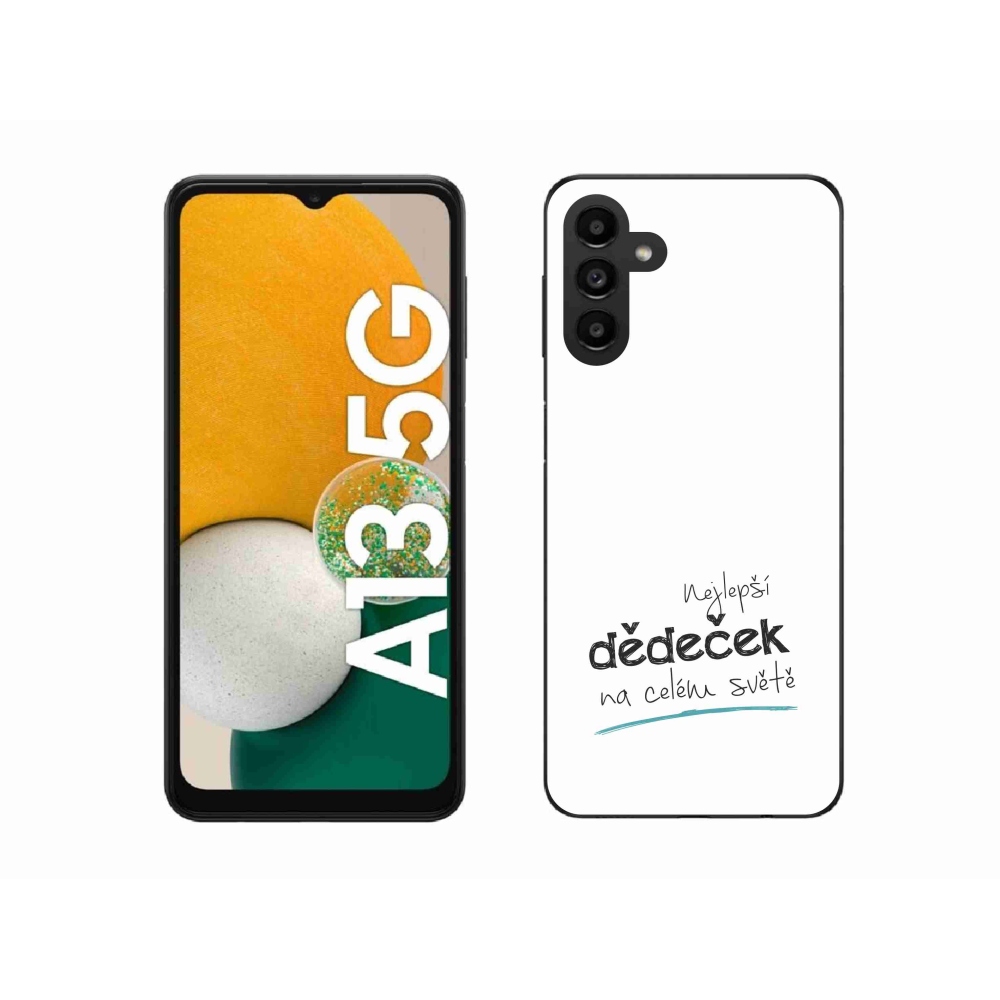 Gél borító mmCase Samsung Galaxy A13 5G - a legjobb nagypapa 3 fehér háttérrel