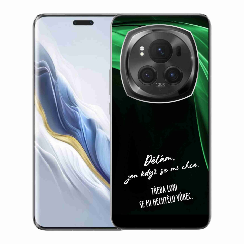 Gél borító mmCase a Honor Magic 6 Pro 5G készülékhez - vicces szöveg 12 fekete háttér