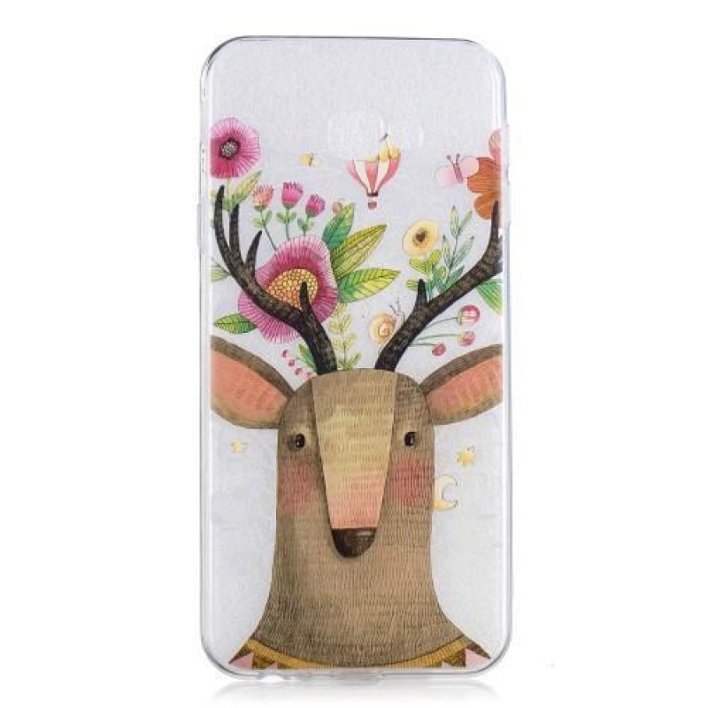 Puha zselés borító Samsung Galaxy J4+ - virágos szarvas