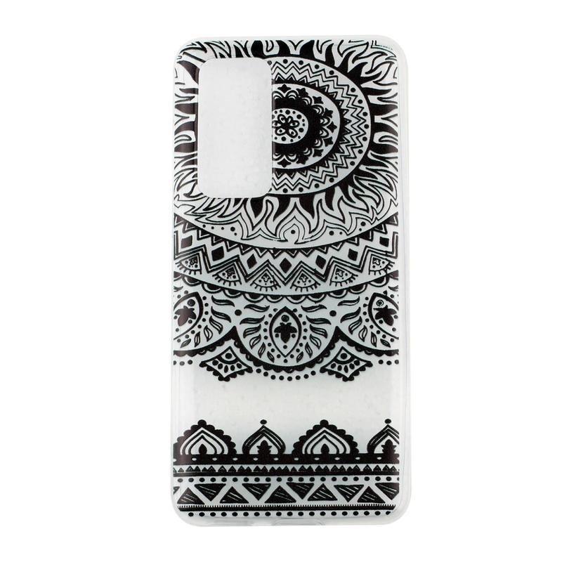 Puha zselés tok a Huawei P40 mobilhoz - fekete mandala