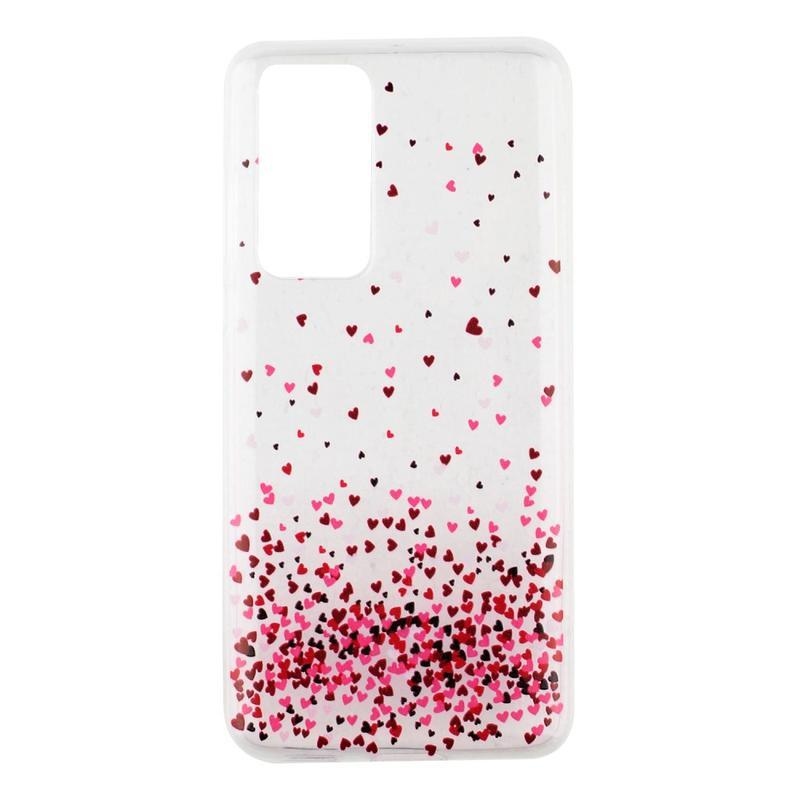 Puha zselés tok a Huawei P40 mobilhoz - szívek