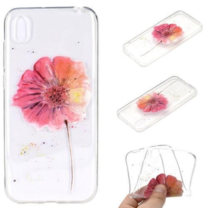 Puha zselés tok Huawei Y5 (2019) - piros virág