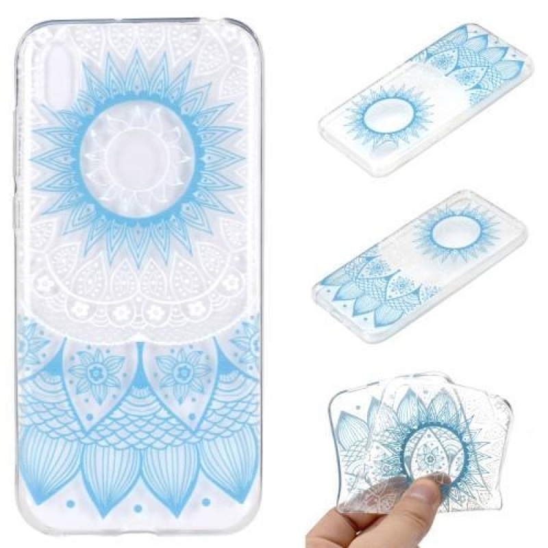 Puha zselés tok a Huawei Y5 (2019) mobilhoz - kék mandala