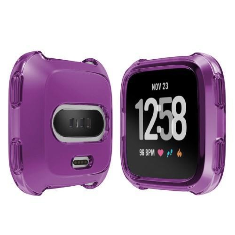 Puha szilikon védő tok Fitbit Versa készülékhez - lila