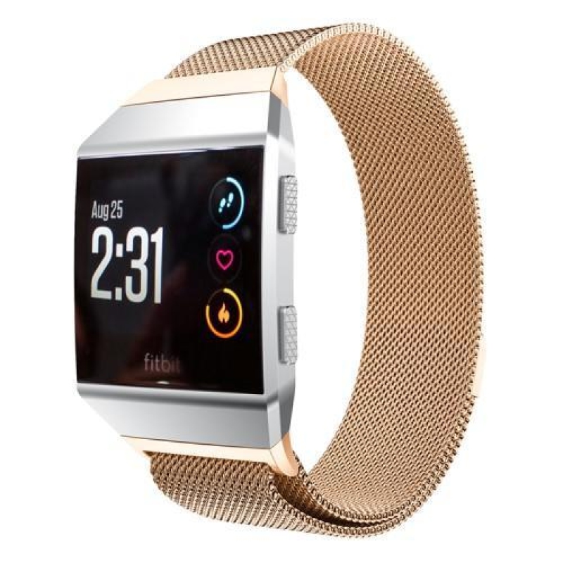 Puha, rozsdamentes acél szíj Fitbit Ionichoz - rózsaarany