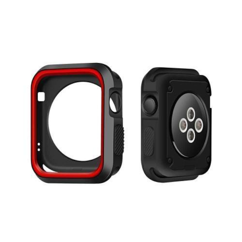 Softy zselés tok Apple Watch 38mm-es órához - fekete és piros
