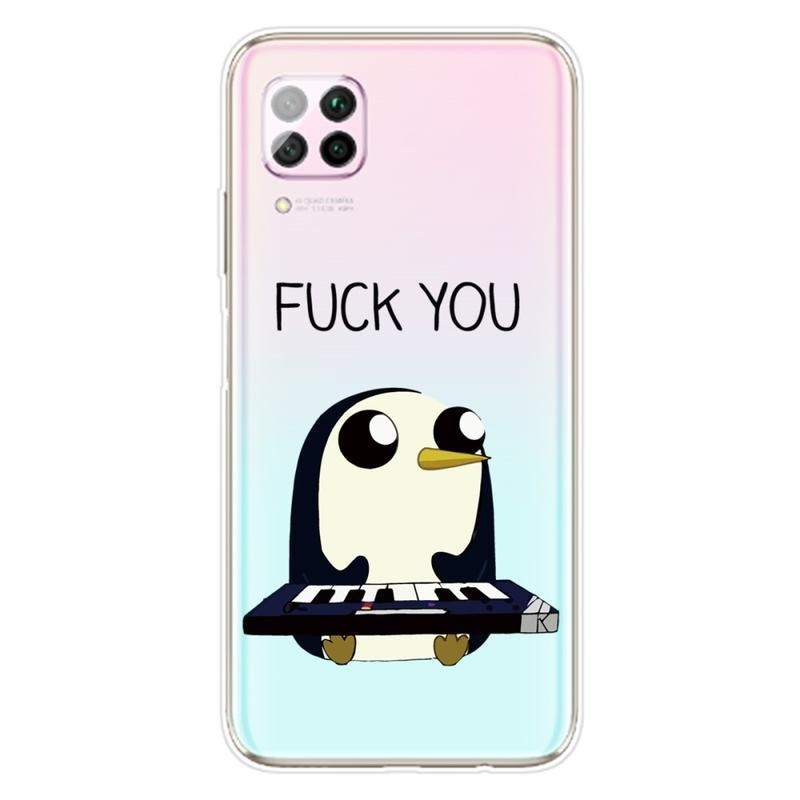 Softy zselés tok a Huawei P40 Lite mobilhoz - pingvin és zongora