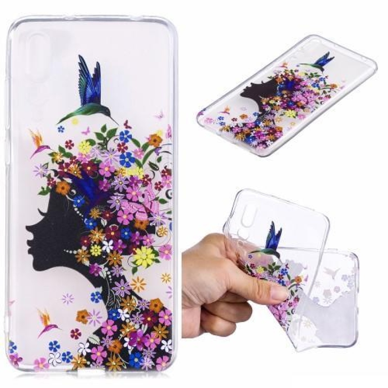 Softy zselés tok mobil Huawei P20 - viráglány