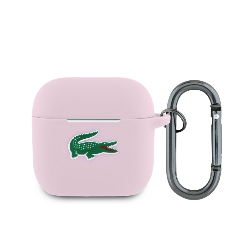 Lacoste Liquid szilikon krokodil logós tok AirPods 4 rózsaszínhez