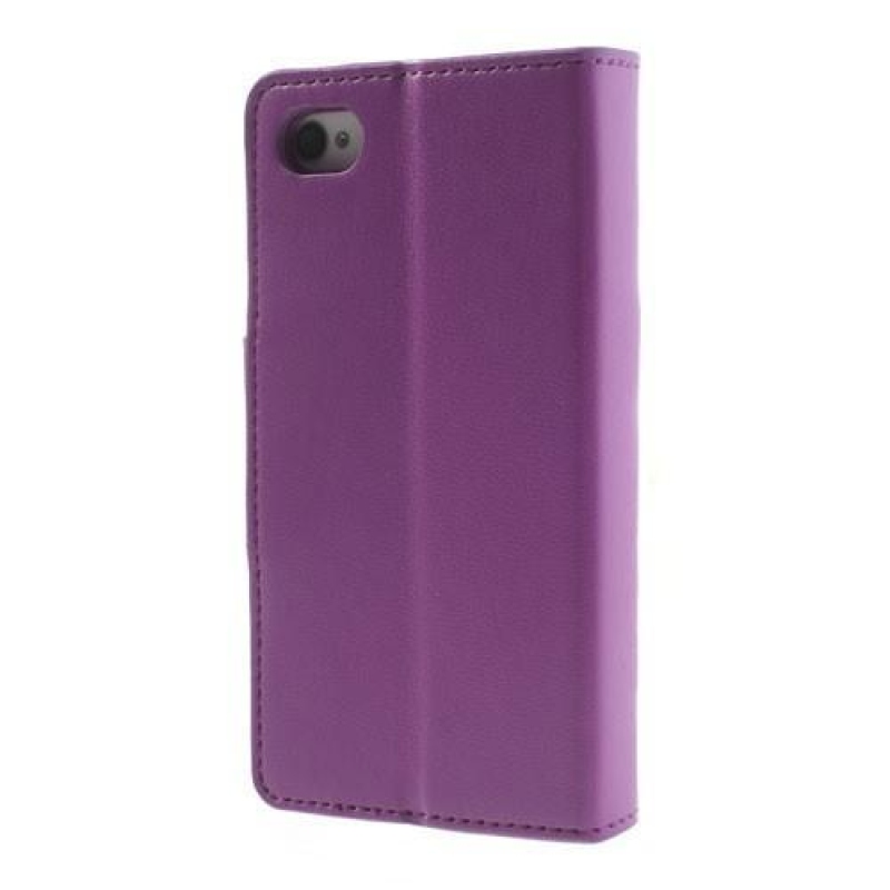 Sonata PU bőr könyvtáska iPhone 4 és 4s készülékhez - lila