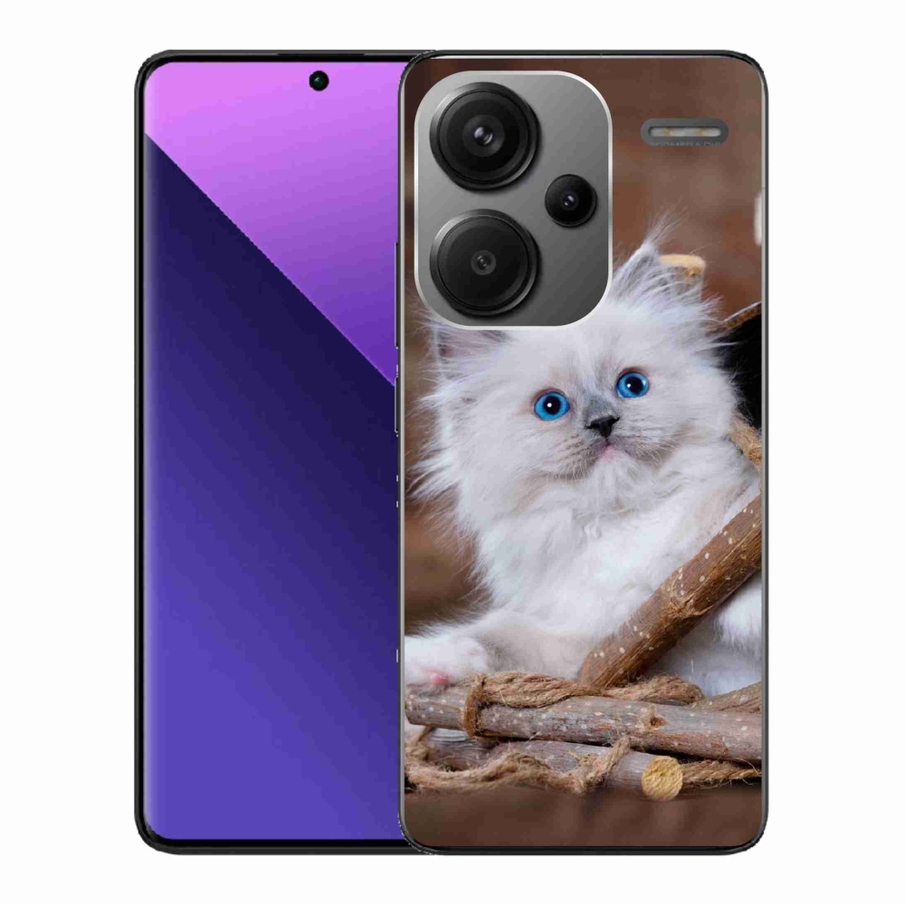 Gél borítás mmCase a Xiaomi Redmi Note 13 Pro+ 5G számára - fehér cica