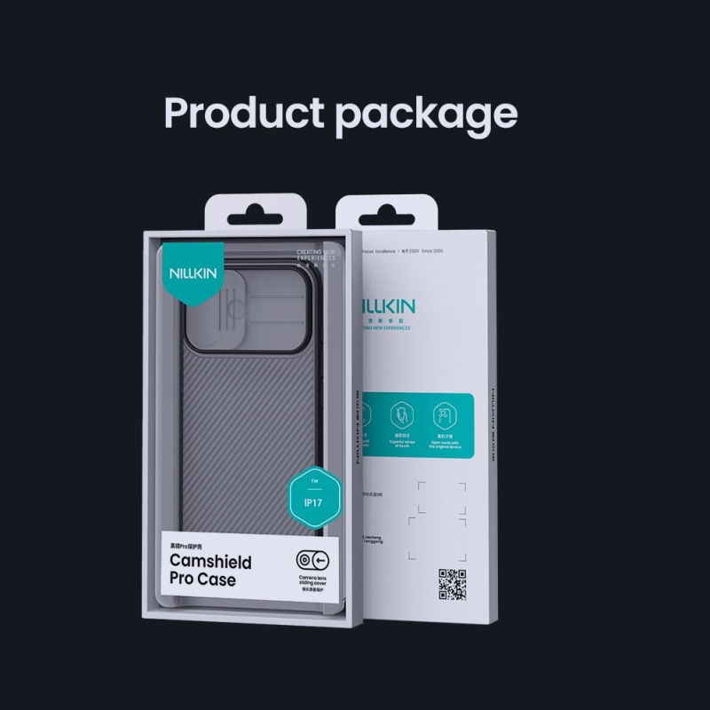 Nillkin CamShield PRO hátlap az Apple iPhone 17 készülékhez Átlátszó Fekete